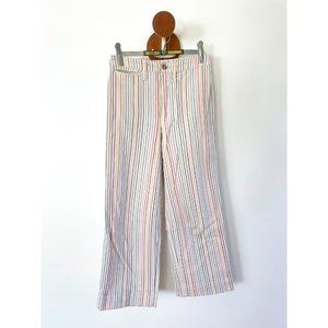 Madewell Slim Emmett Wide Leg Crop Pants in Rainbow Stripe Size 24